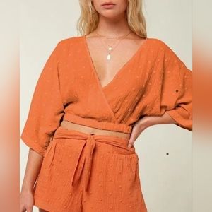 O'NEILL Cropped Dottie Top, Orange, Small